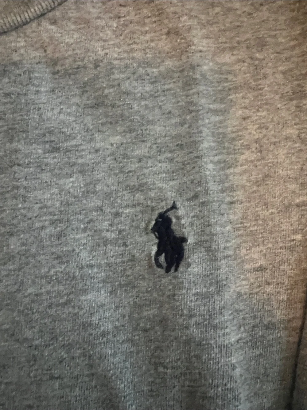 Ralph Lauren Long-Sleeve Crewneck Tee — Heather Gray with Navy Pony